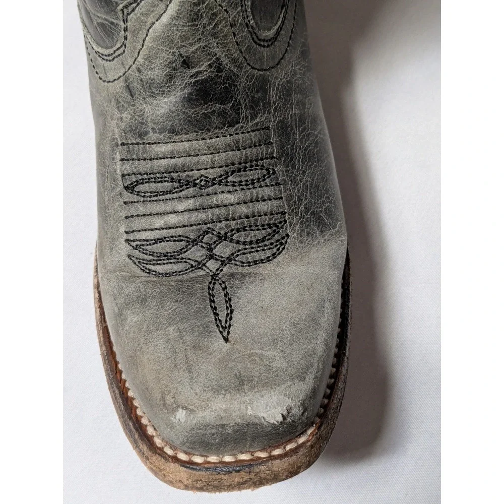 Corral Western Leather Cowboy Boots Gray - Boys Size 9‎ 1/2